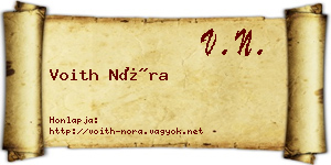 Voith Nóra névjegykártya